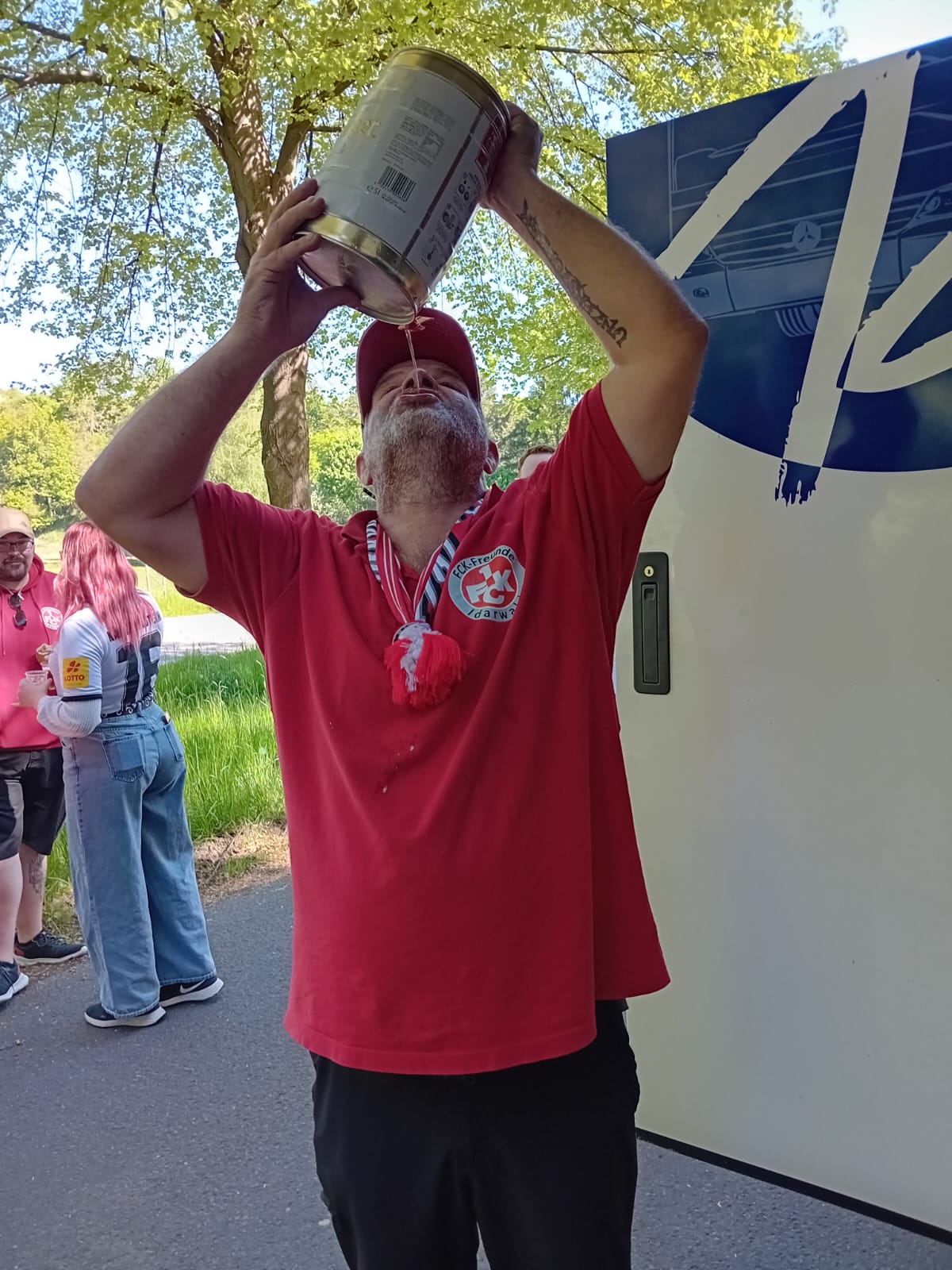 Fanclubmitglied bei einer gemeinsamen Fahrt